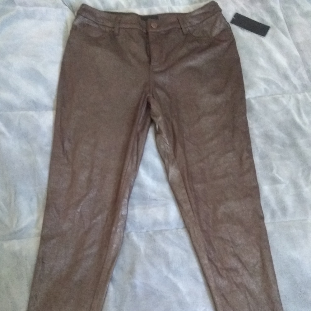 Brown Metallic Pants